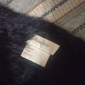 Real Rabbit Fur Infinity Scarf Black